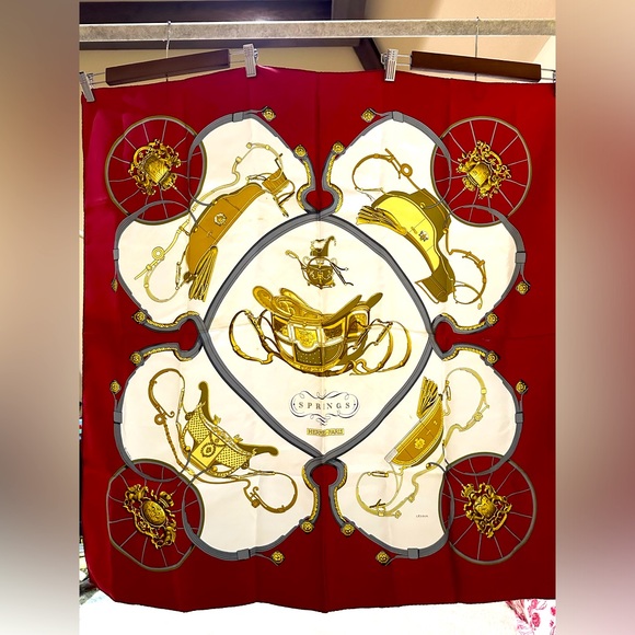 Hermes Springs Philippe Ledoux Silk Scarf - Picture 1 of 8